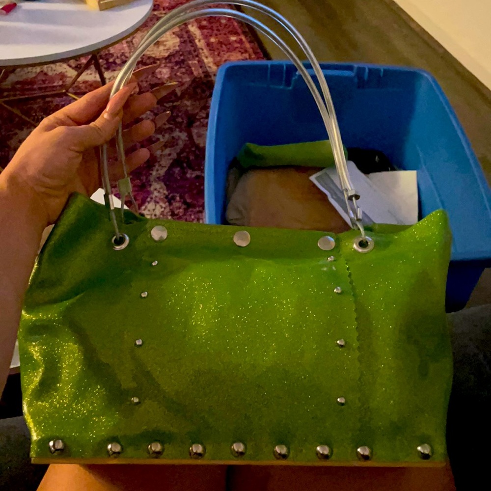 Hardware by Renee Neon Green Glitter Upholstery